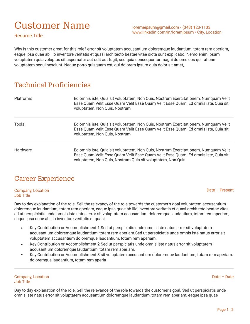 Prague resume template