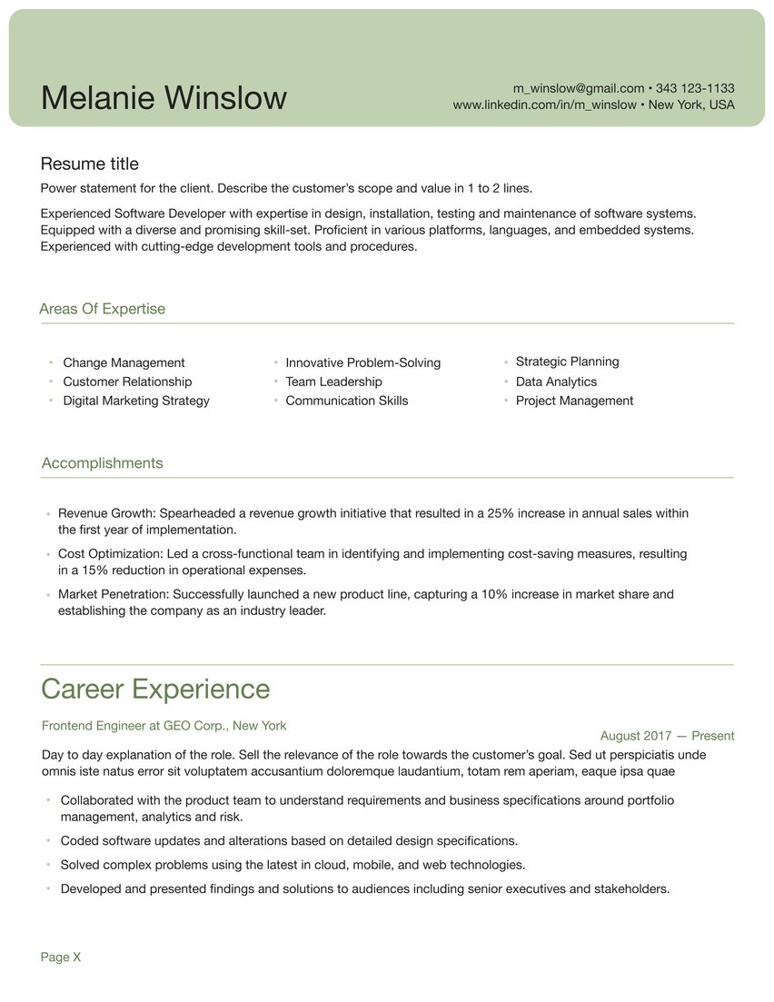 Shanghai resume template
